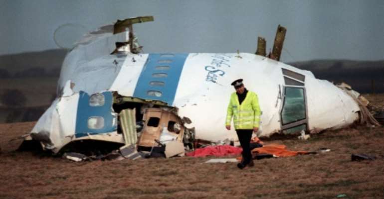 The cockpit of the downed Boeing 747 in 1998, still the worst terrorist attack in Britain. By ROY LETKEY (AFP)