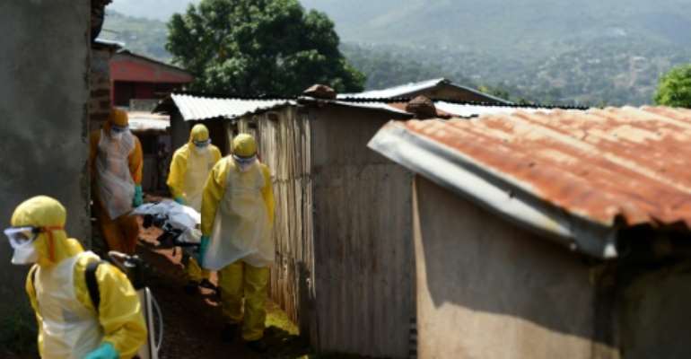 The Ebola virus surfaced in Guinea in late 2013 and spread to neighbouring Liberia and Sierra Leone the following year, killing 11,300 people and infecting 28,000 victims overall until the disease was fully contained. By FRANCISCO LEONG (AFP/File)