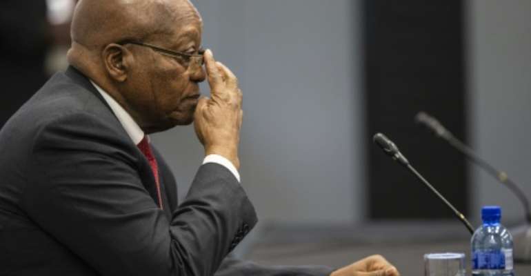 The former president is accused of fostering a culture of corruption. By WIKUS DE WET (POOL/AFP)
