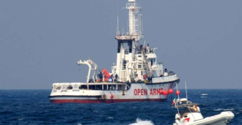 The humanitarian vessel run by Spanish NGO Open Arms is the only one operating in the Mediterranean right now, with others run by non-governmental groups held for various reasons in Italian ports. By Alessandro FUCARINI (AFP/File)
