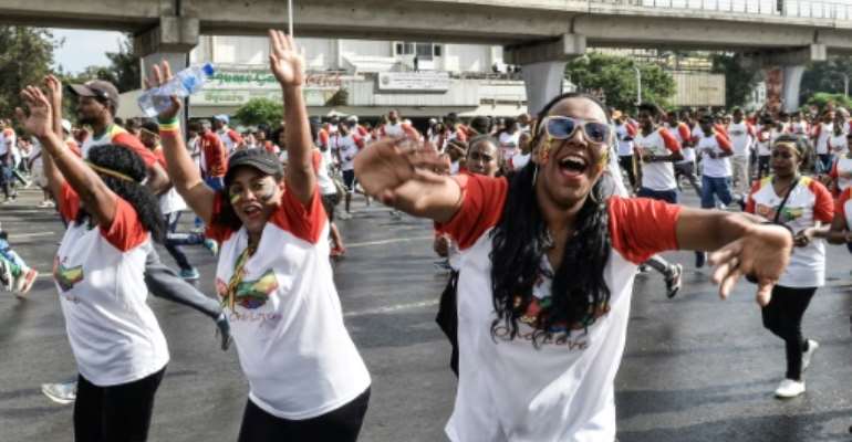 The peace and reconciliation run through Addis Abeba caught a new positive mood after years of 'cold war' between Ethiopia and Eritrea. By Michael TEWELDE (AFP)