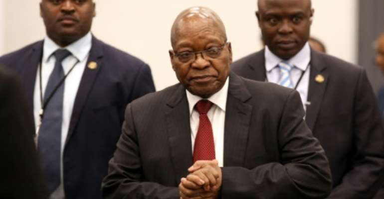 The ruling African National Congress (ANC) party forced Zuma to resign as president last year. By MIKE HUTCHINGS (POOL/AFP)