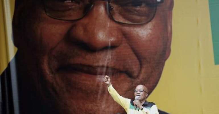 South African President Jacob Zuma delivers a speech in Nelspruit during the launch of the ruling ANC party's election manifesto on January 11, 2014. By Marco Longari (AFP/File)