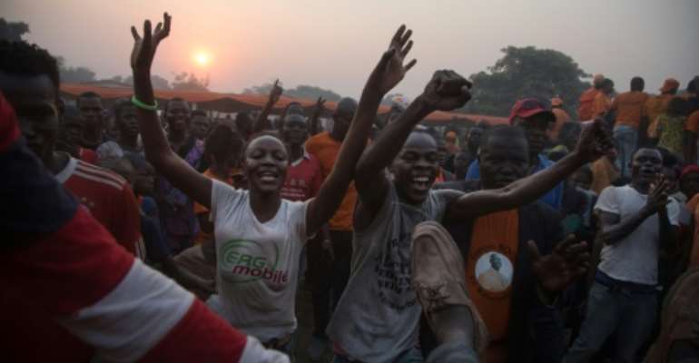 Thousands turned out to welcome the return of Francois Bozize, the former president ousted in a 2013 coup. By FLORENT VERGNES (AFP)