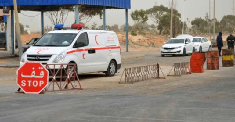 Commercial traffic through the Ras Jedir border post was blocked by the Libyan side, slowing the flow of people across the frontier as each vehicle was thoroughly searched. By Fathi Nasri (AFP/File)