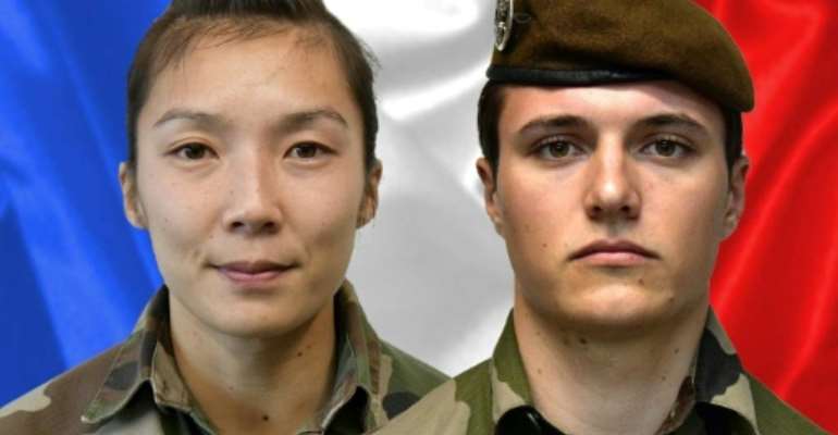 Two French soldiers, Sergeant Yvonne Huynh (L) and Brigadier Loic Risser, were killed by an improvised explosive device in northeastern Mali in January 2021. By - (AFP)