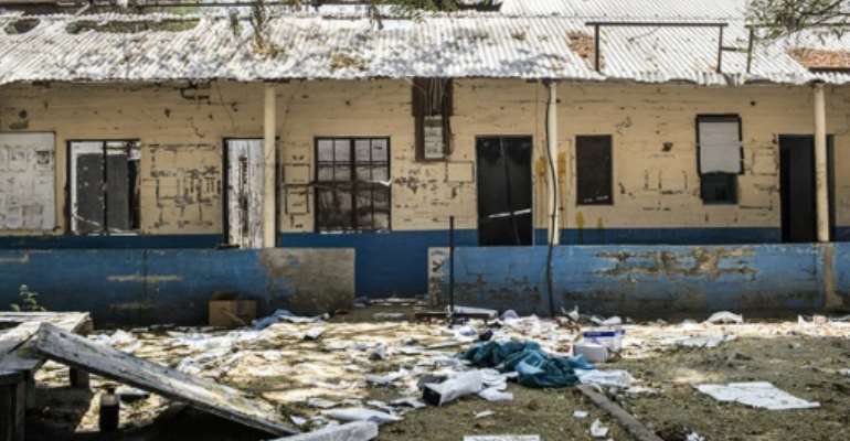 A vandalized surgical ward in the compound of a Doctors without Borders run hospital in the town of Leer, in the northeastern Unity State of South Sudan. By Ho (AFP/File)