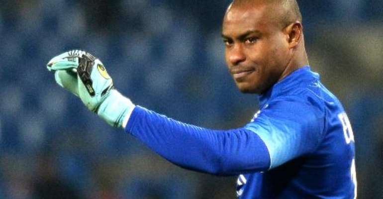 Lille's Nigerian goalkeeper Vincent Enyeama gestures during a match in Montpellier, on February 7, 2015. By Boris Horvat (AFP/File)