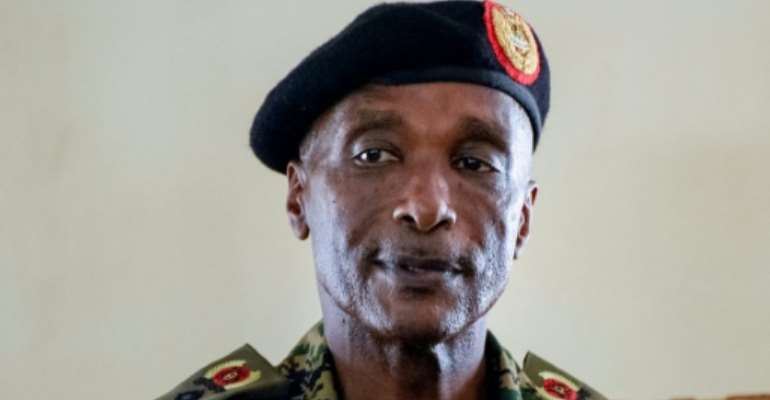 Uganda's former police chief Kale Kayihura, pictured at a military court, was sacked by President Yoweri Museveni arrested in 2018. By Isaac Kasamani (AFP)