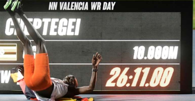 Uganda's Joshua Cheptegei beat the men's 10,000m world record previously set in 2005 by Kenenisa Bekele by an astonishing six seconds. By JOSE JORDAN (AFP)