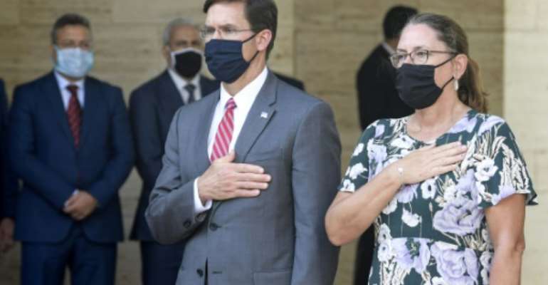 US Defence Secretary Mark Esper and his wife Leah are on a three-nation North Africa tour. By FETHI BELAID (AFP)