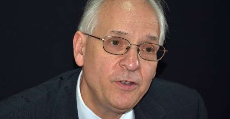 US special envoy to South Sudan Donald Booth speak to the press, on March 25, 2015 in Juba. By Samir Bol (AFP)