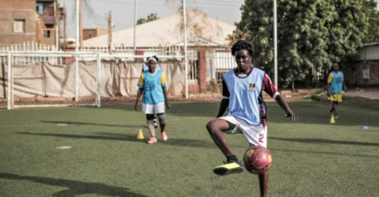 Women trained in Khartoum in August in readiness for the kick off of the women's league. By Jean Marc MOJON (AFP/File)