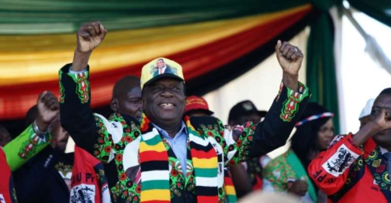 Zimbabwe's President Emmerson Mnangagwa said he was the target of the attack which injured dozens of people. By ZINYANGE AUNTONY (AFP)