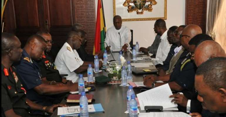 President Mahama meets security chiefs