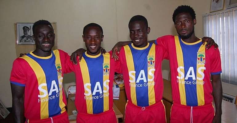 Hearts of Oak players in the new kits for the 2013/2014 season.