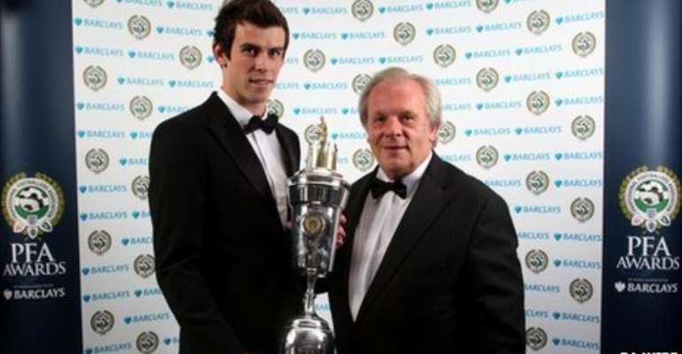 Gareth Bale was presented with the award by PFA chief executive Gordon Taylor