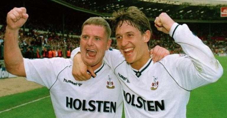 Pals: Gazza and Lineker in 1991