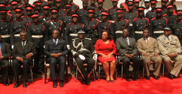 PRESIDENT MILLS IN A GROUP PHOTOGRAPH WITH COURSE 42 GROUP