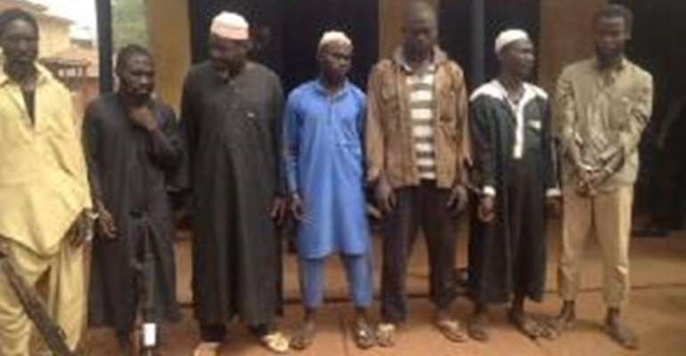 The seven suspects under arrest