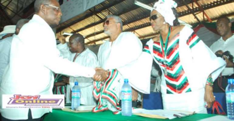 President Mills and former president Rawlings and his wife at the congress