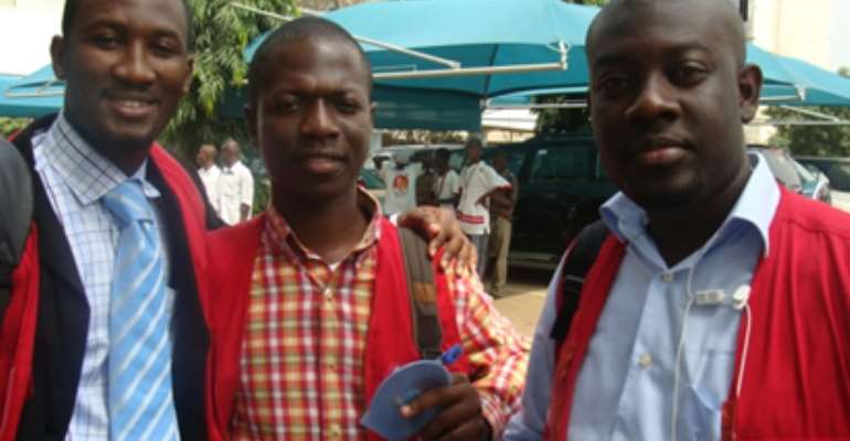 The Super Morning Show Team. (From right) Kojo Oppong-Nkrumah, host, Emmanuel Kofi Ansah and Sedem Ofori, producers