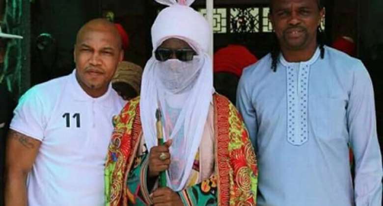 African Legends; Kanu Nwankwo, El-Hadji Diouf Visits Emir of Kano