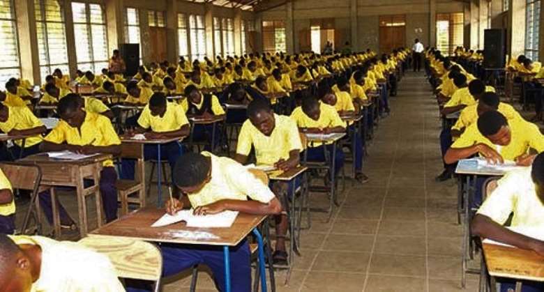 File photo of students at the WASSCE examination hall
