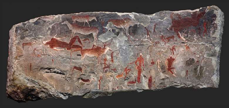 A replica of the famous Linton Panel. - Source: Courtesy Rock Art Research InstituteOrigins Centre
