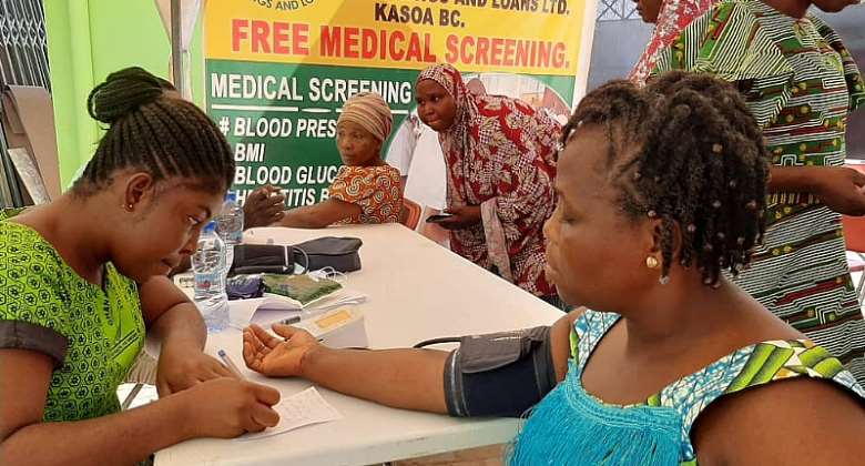 ASA Savings and Loans Ltd provides free health screening for clients, residents in Kasoa