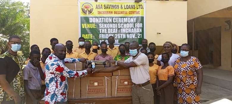 W/R: Asa Savings and Loans donate to Sekondi School for the Deaf at Inchaban
