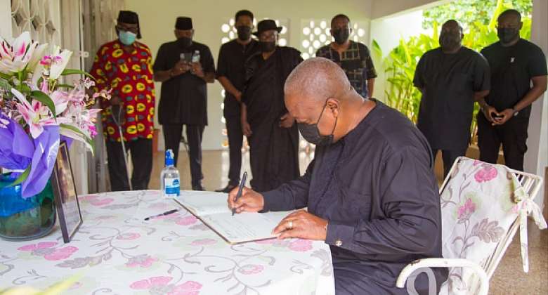 Mahama signs Capt. Kojo Tsikata's  book of condolence