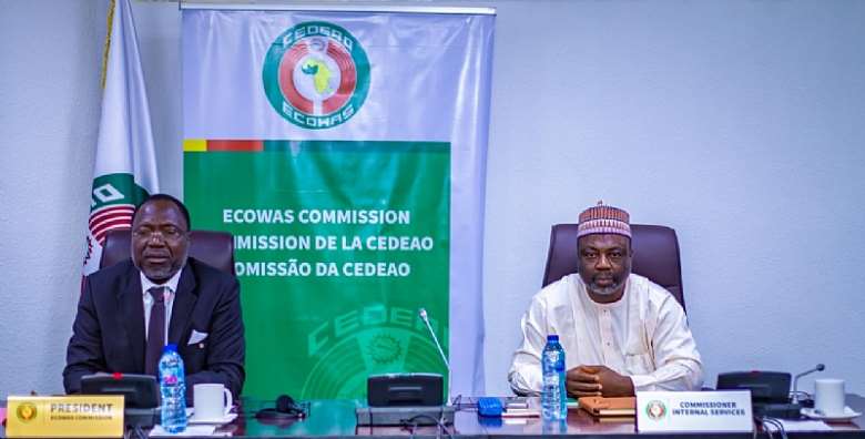 President of the ECOWAS Commission left  Commissioner Internal Services right