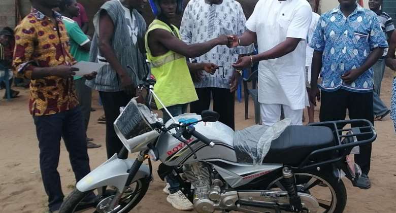 Cape Coast North MP donates motorcycle to chief trainer