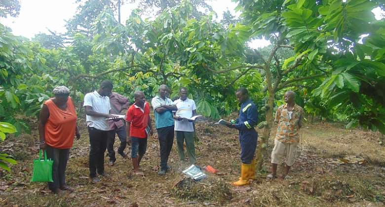 Cocoa Farmer Group in Nkonya Wurupong receives training on farmer business school