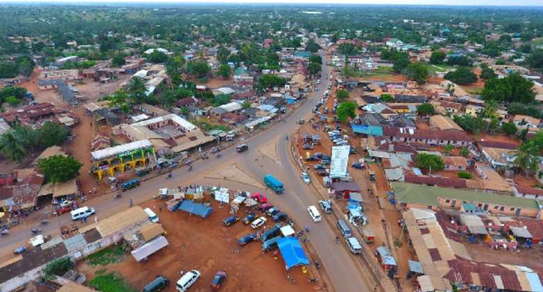 An aerial shot of the Akatsi township Photo Credit to Selorm Ameza's Facebook page