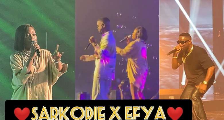 Epic moment Sarkodie reunites with Efya at Rapperholic Concert- Watch