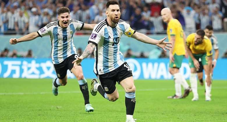 Messi esulta per il gol in Argentina-Australia - Mondiali 2022Image credit: Getty Images