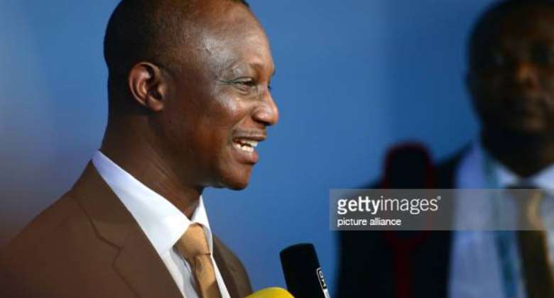 Ghanaian national soccer team head coach James Kwesi Appiah talks to journalists after the final draw for the preliminary round groups of the FIFA World Cup 2014 in Costa do Sauipe, Bahia, Brazil, 06 December 2013. Photo: Marcus Brandtdpa  usage worldwide Photo by Marcus Brandtpicture alliance via Getty Images