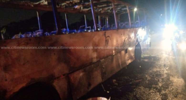 Kumasi: Over 70 passengers escape after Metro Mass bus catches fire