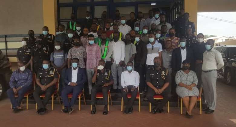 Dr. George Akuffo Dampare in a group photograph with members of the association