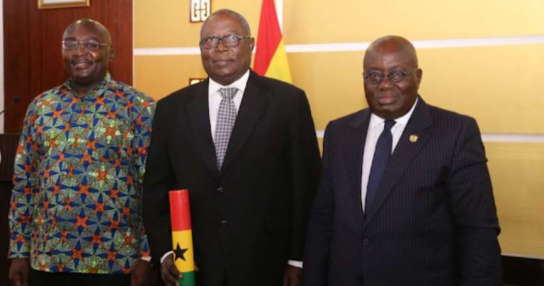 The Vice-president, Bawumia, the Special Prosecutor, Amidu and the Ghanaian president, Akufo Addo, photo credit: Ghana media