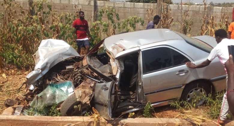 Pastor, 3 others killed as tipper truck failed break and runs over private car at Ejisu