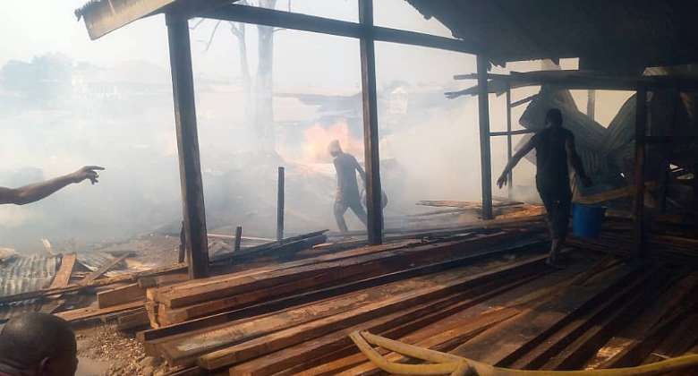 A/R: Fire guts Akwatialine wood market