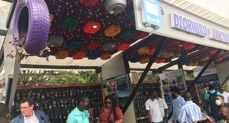 Mckingtorch Africa commissions innovative Bus Shelter made from plastic waste at Dzorwulu Junction
