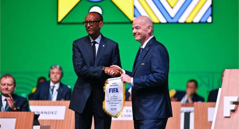 President of Rwanda Paul Kagame left was a prominent figure at the 73rd Fifa Congress alongside Fifa president Gianni Infantino right