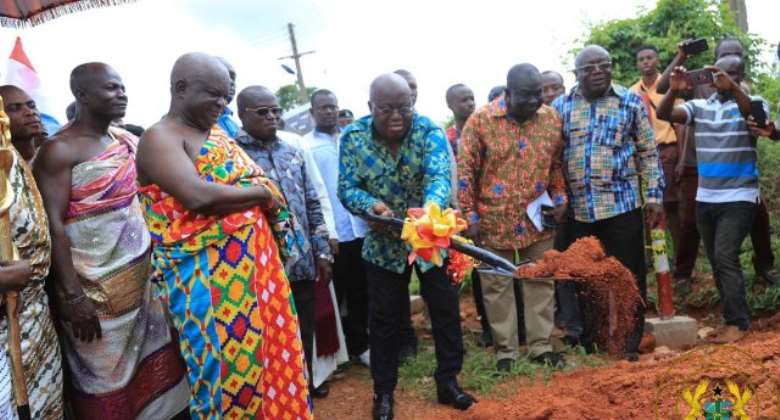 President Akufo-Addo cut the sods for construction works to begin on Thursday, April 11.