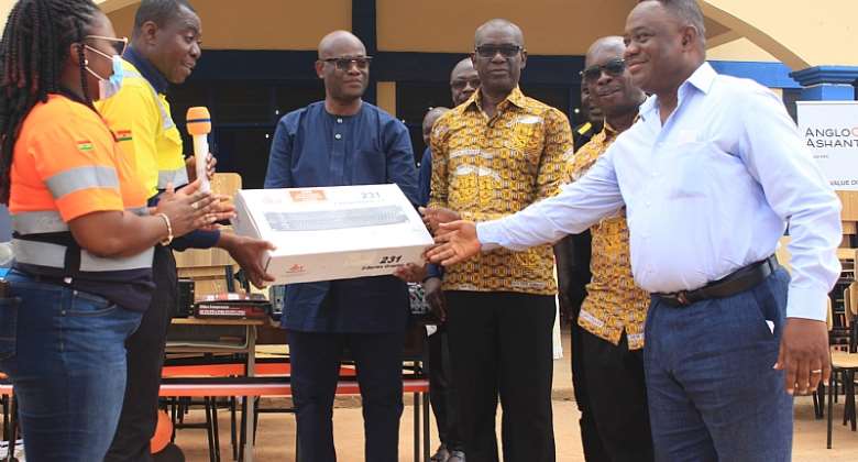 Obuasi Sec Tech gets furniture, public address System