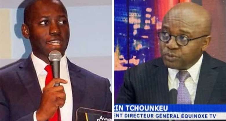 Cameroon's media regulator recently issued one-month suspensions to Equinoxe TV editor-in-chief and presenter Cdrick Noufele left, photo: Cedrick Noufele and CEO Sverin Tchounkeu right, photo: Equinoxe TV.