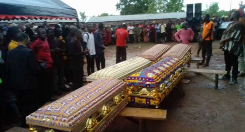 Six children killed by saloon car buried at Ankaase
